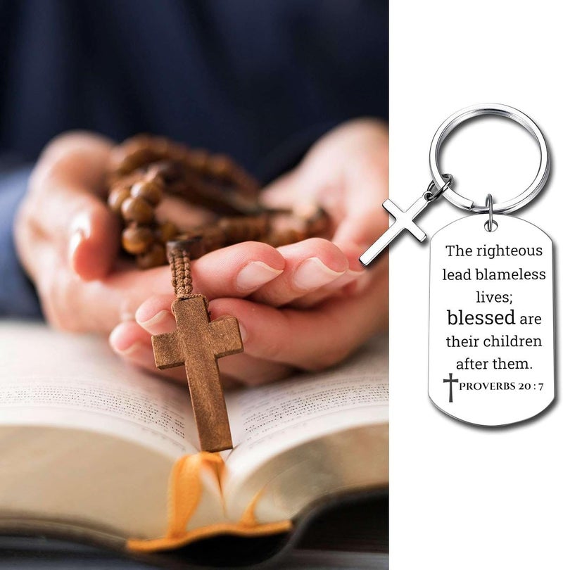 GiftYou Inspirational Scripture Metal Key Chains with Cross Pendant - Bible Verse Keychain Religious Gift for Christian - Image 4